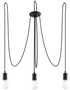 EDISON 3 lampă suspendată negru + 3x bec LED E27 3000K Warm 7,5W 620lm