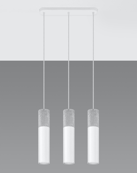 Lampă suspendată BORGIO 3 alb + 3x bec LED GU-10 3000K cald 7W 620lm