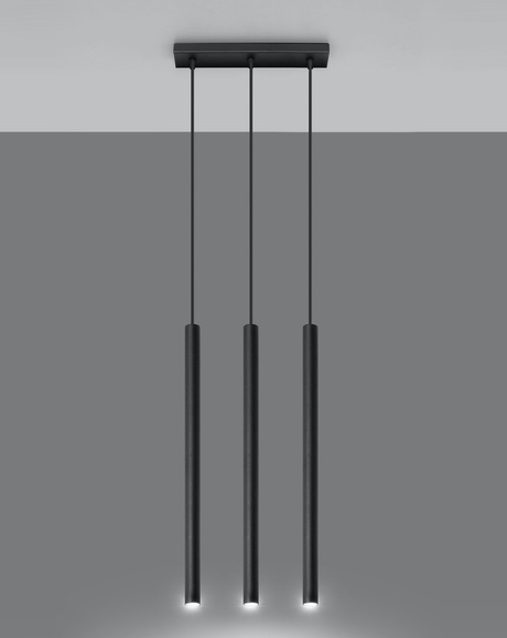 PASTELO 3 lampă suspendată negru + 3x bec LED G9 4000K rece 4,5W 530lm