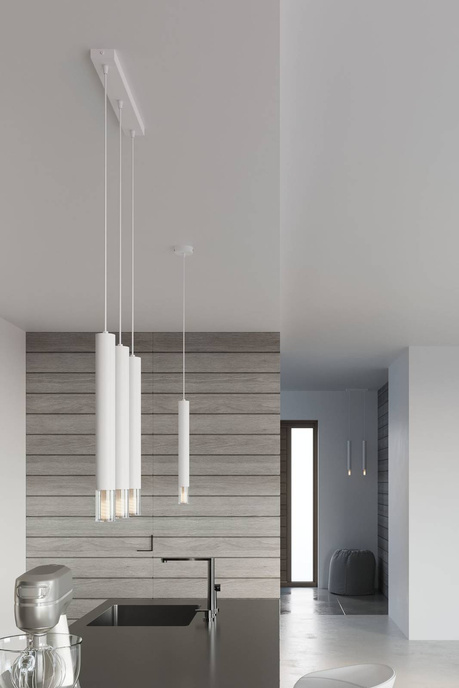 WEZYR 3 lampă suspendată albă + 3x bec LED G9 4000K rece 4,5W 530lm