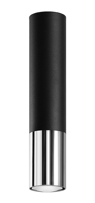 Plafonieră LOOPEZ negru/cromo + 1x bec LED GU-10 3000K Warm 7W 620lm