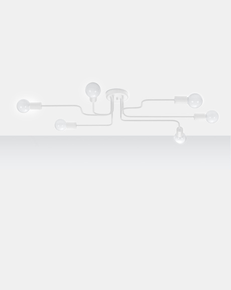 Candelabru HECTOR 6 alb + 6x bec LED E27 3000K cald 7.5W 620lm