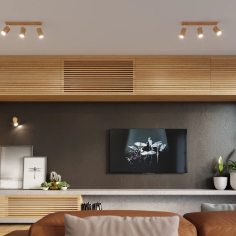 Plafonieră BERG 3 lemn natural