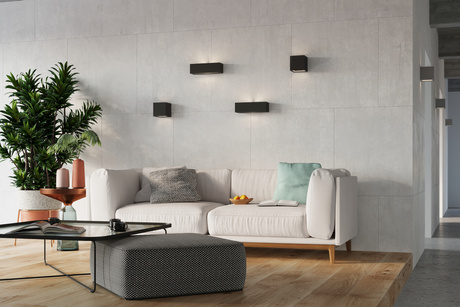 Aplică ceramică VEGA negru + 1x bec LED E27 4000K rece 7,5W 650lm