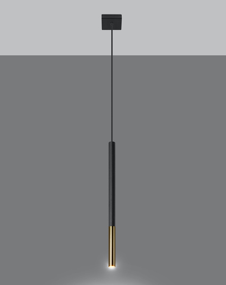 Lampă suspendată MOZAICA 1 negru / auriu + 1x bec LED G9 4000K rece 4,5W 530lm