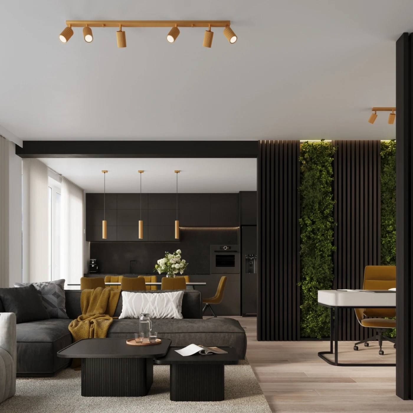 Plafonieră KARBON 4L auriu