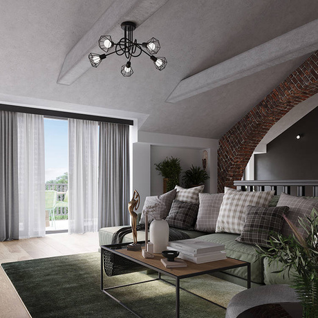 ARTEMIS 1S lampă de perete negru + 1x bec LED E14 3000K Warm 7.5W 620lm