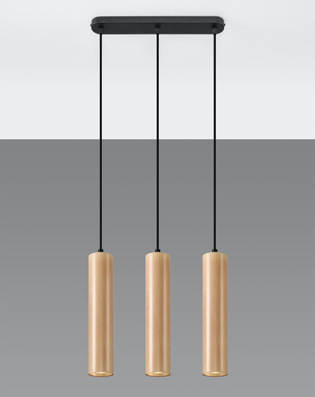 LINO 3 lampă suspendată naturală + 3x GU-10 3000K cald 7W 620lm bec LED