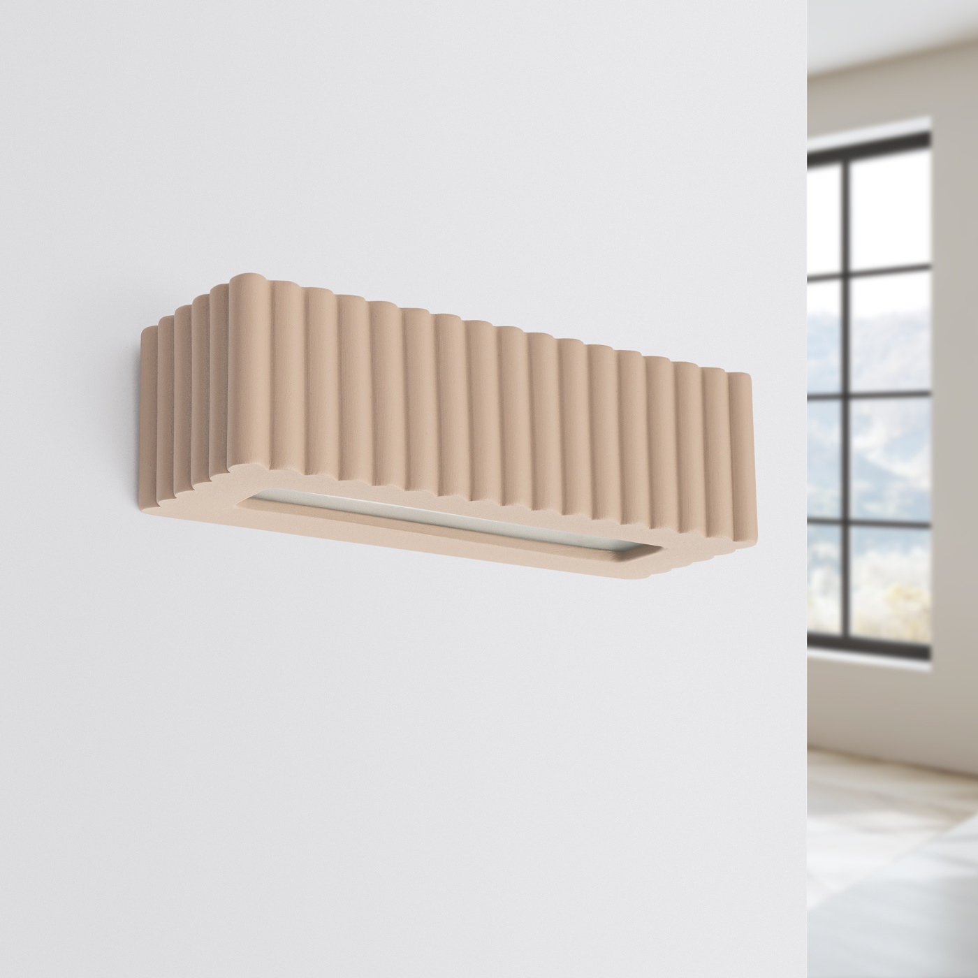 Lampă de perete ceramică RIGATA taupe