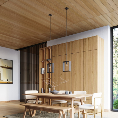 ARIES wenge lampă suspendată + 1x bec LED E27 3000K cald 7.5W 620lm