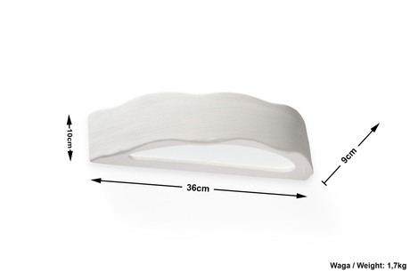 Kinkiet ceramiczny DRACO biały