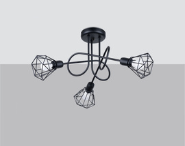 ARTEMIS 3S candelabru negru + 3x bec LED E14 3000K Warm 7.5W 620lm