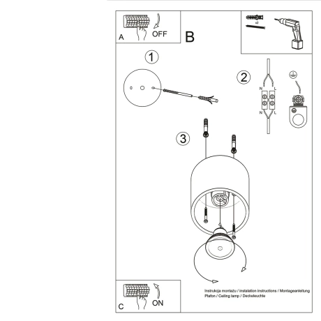 Plafonieră ORBIS 1 auriu