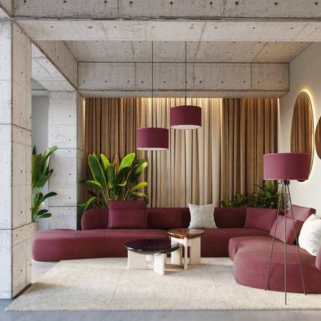 Lampă suspendată NEVIA burgundy