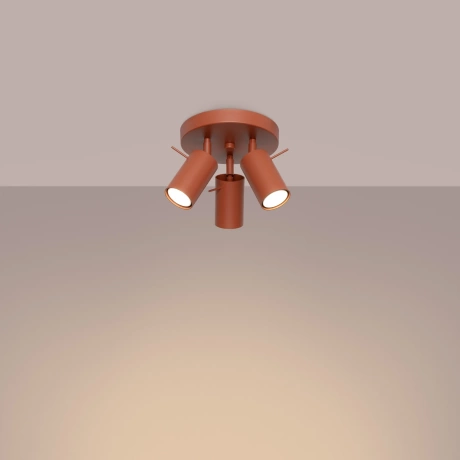 Plafonieră RING 3P roșu ochra