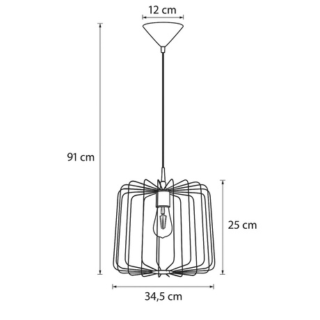 Lampă suspendată SKAAR negru