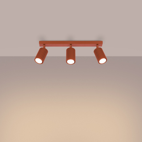 Plafonieră KARBON 3L roșu ocru