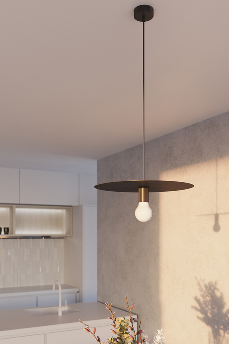 Lampă suspendată FLAVIO negru + 1x bec LED E27 4000K rece 7,5W 650lm