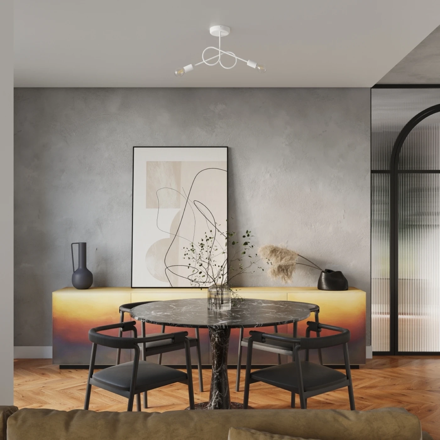 Candelabru LOOP 2 alb