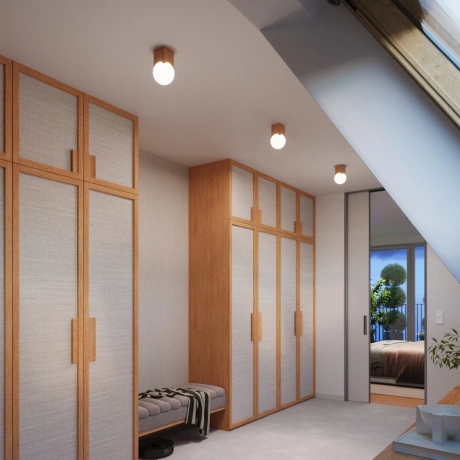 Plafonieră SOLIS lemn natural