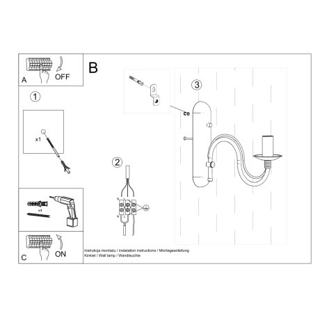 Lampă de perete MINERWA negru
