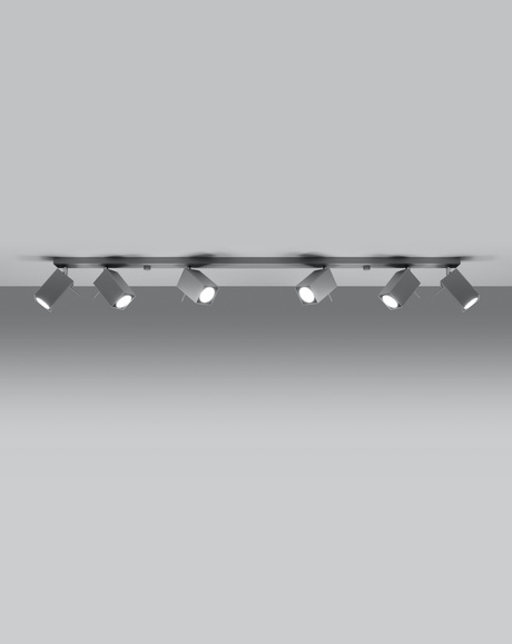 MERIDA 6L gri plafon lampă + 6x GU-10 3000K cald 7W 620lm bec LED