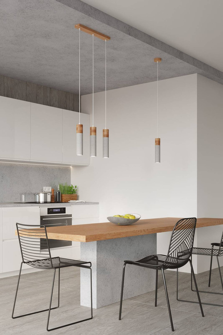 Lampă suspendată gri ZANE 2 + 2x bec LED GU-10 4000K rece 7W 630lm