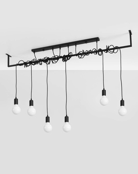 Candelabru SALAMANCA 6 negru + 6x bec LED E27 3000K cald 7.5W 620lm