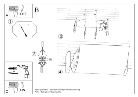 Plafonieră EMILIO + 2x bec LED E27 3000K Warm 7.5W 620lm