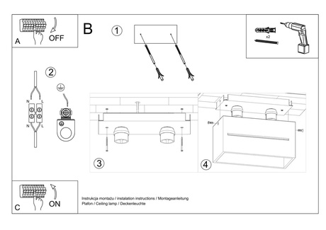 Plafonieră LOBO MAXI alb + 2x bec LED G9 3000K cald 4.5W 510lm