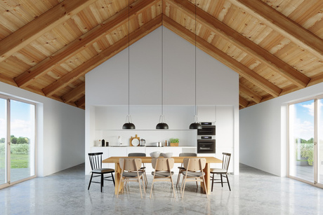 CASCO lampă suspendată negru/alb lemn + 1x bec LED E27 4000K rece 7,5W 650lm