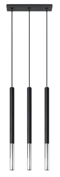 Lampă suspendată MOZAICA 3L negru/cromo + 3x bec LED G9 4000K Cold 4,5W 530lm