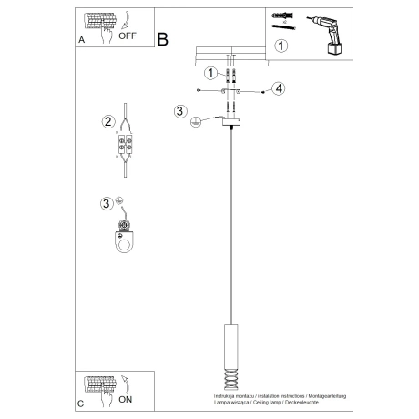 Lampă suspendată LAMI 1 alb