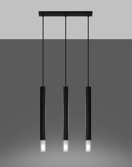 WEZYR 3 lampă suspendată negru + 3x bec LED G9 3000K Warm 4,5W 510lm