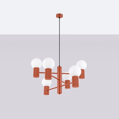 Candelabru HALO 6 roșu ochra