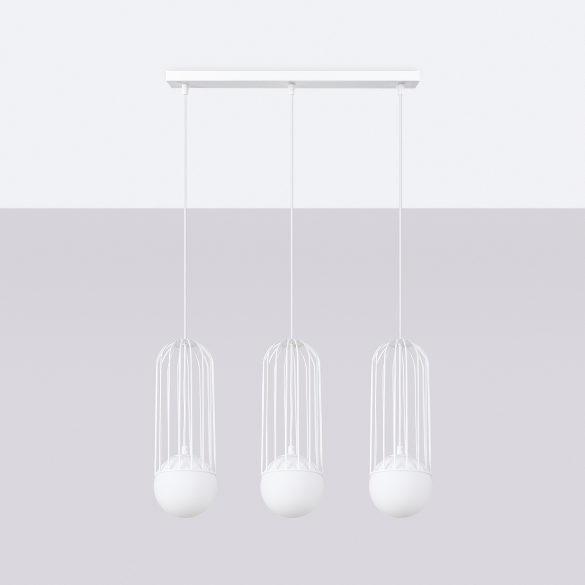 BRINA 3L lampă suspendată albă + 3x bec LED G9 3000K Warm 4.5W 450lm