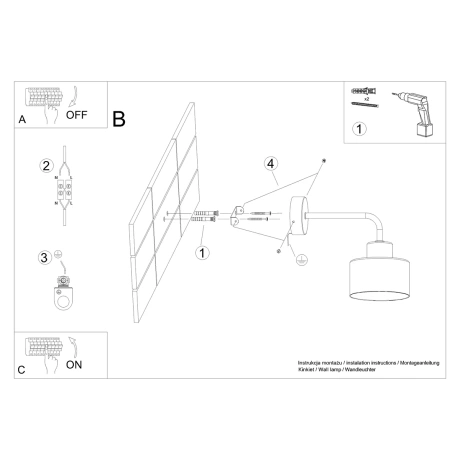 Lampă de perete SAVAR 1 negru