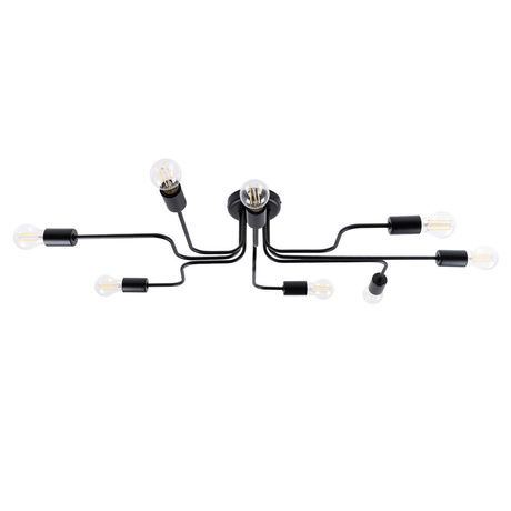 Candelabru VECTOR 8 negru + 8X bec LED E27 3000K 7W 760lm
