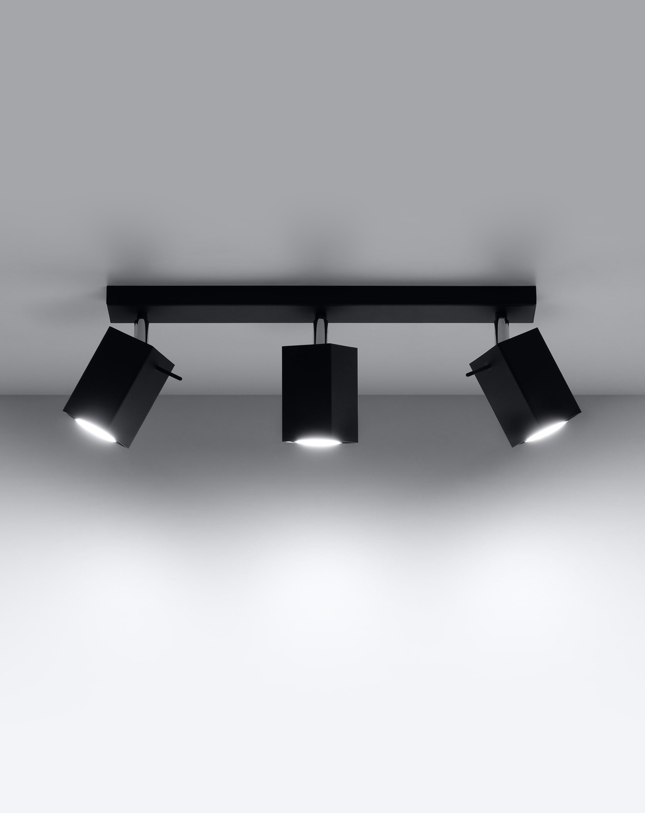 Plafonieră MERIDA 3 negru + 3 x bec LED GU-10 4000K rece 7W 630lm