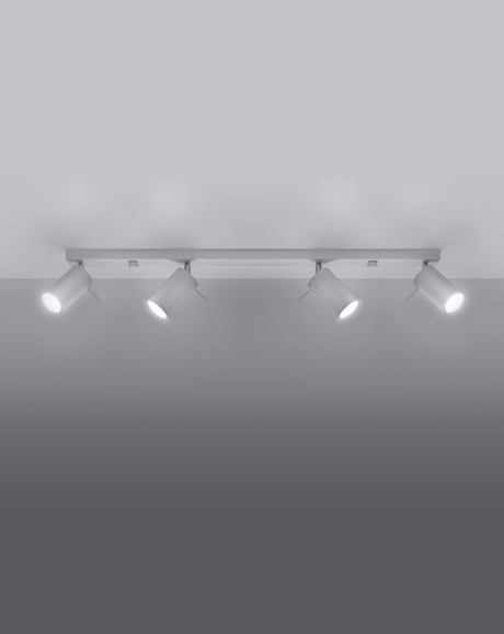 Plafonieră RING 4L alb + 4x bec LED GU-10 4000K rece 7W 630lm