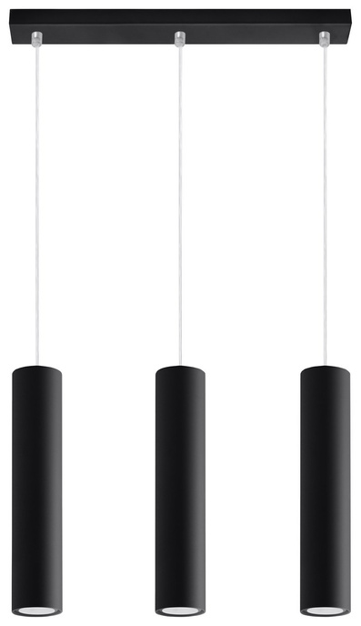 LAGOS 3 lampă suspendată negru + 3x GU-10 3000K cald 7W 620lm bec LED