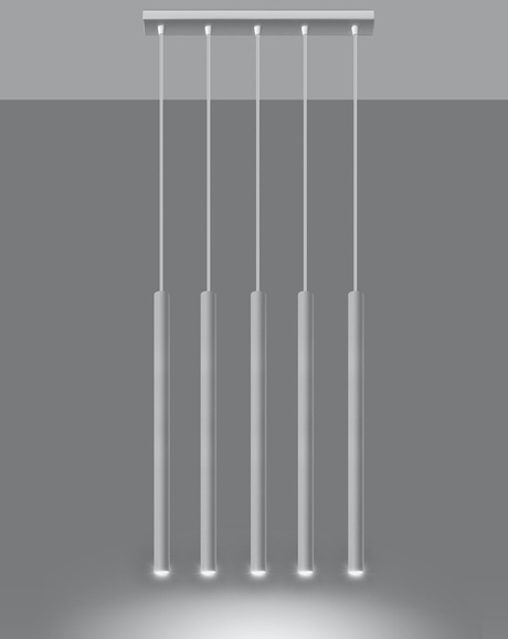 PASTELO 5 lampă suspendată albă + 5x bec LED G9 4000K Cold 4,5W 530lm