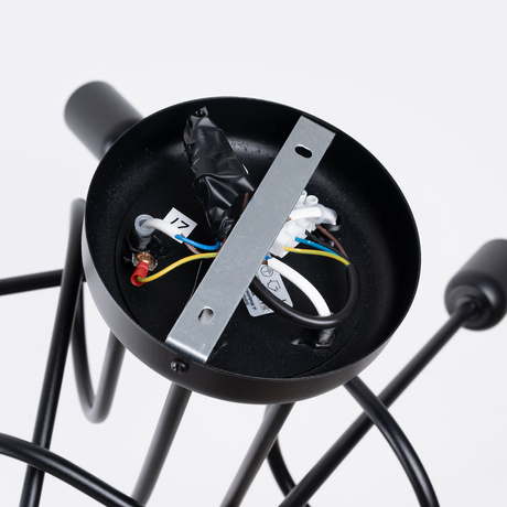 Candelabru SUPEŁ 5 negru + 5X bec LED E27 3000K 7W 760lm