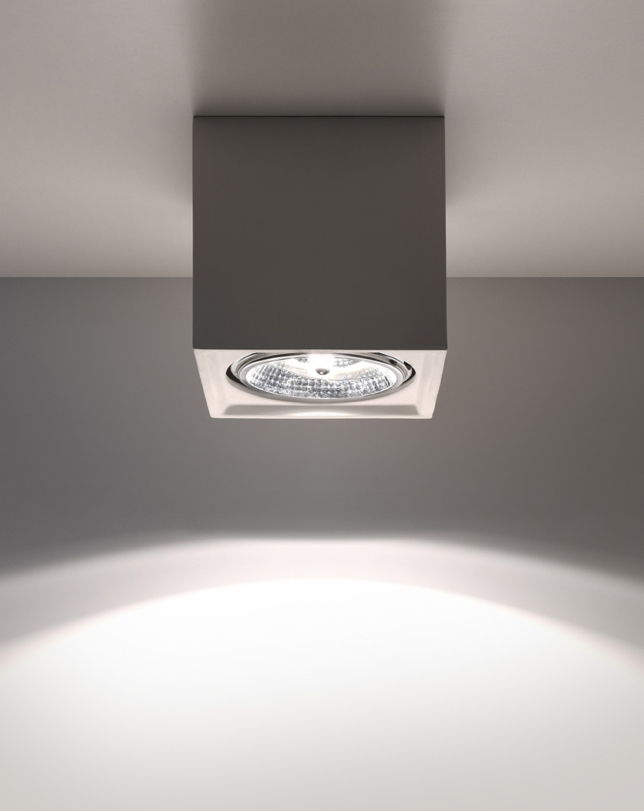 Plafonieră ceramică SEIDA alb + 1x bec LED GU10 AR111 3000K cald 10W 800lm