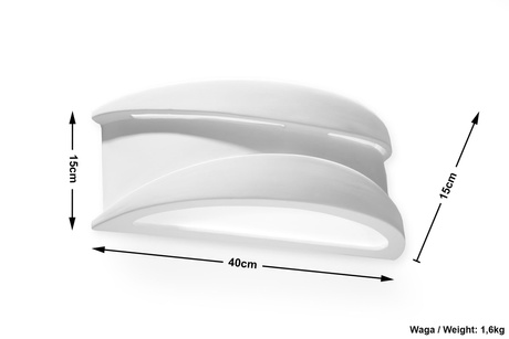 Kinkiet ceramiczny APOLLO biały