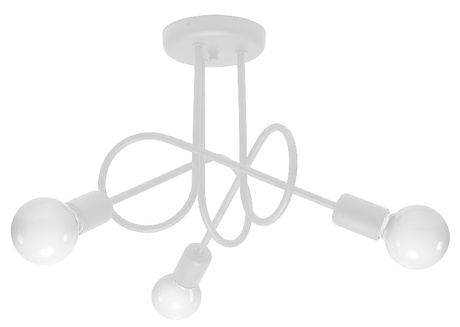 Candelabru SUPEŁ 3 alb + 3x bec LED E27 4000K rece 7,5W 650lm