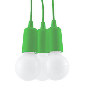 DIEGO 3 lampă suspendată verde + 3x bec LED E27 3000K Warm 7,5W 620lm
