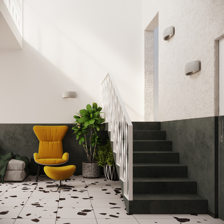 PONTIUS lampă de perete ceramică gri + 1x bec LED G9 3000K cald 4.5W 510lm