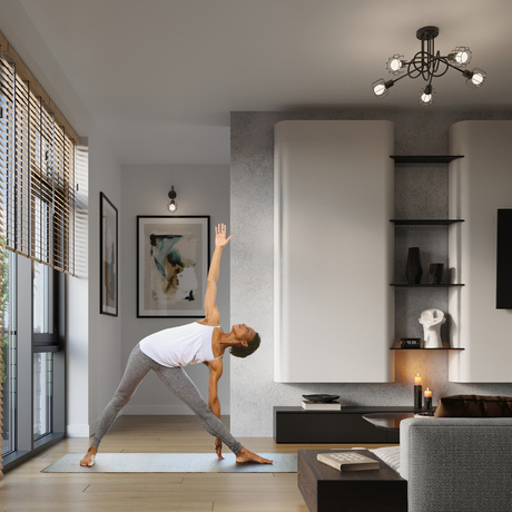 Plafonieră BELUCI 2 negru + 2x bec LED E14 4000K rece 7.5W 680lm