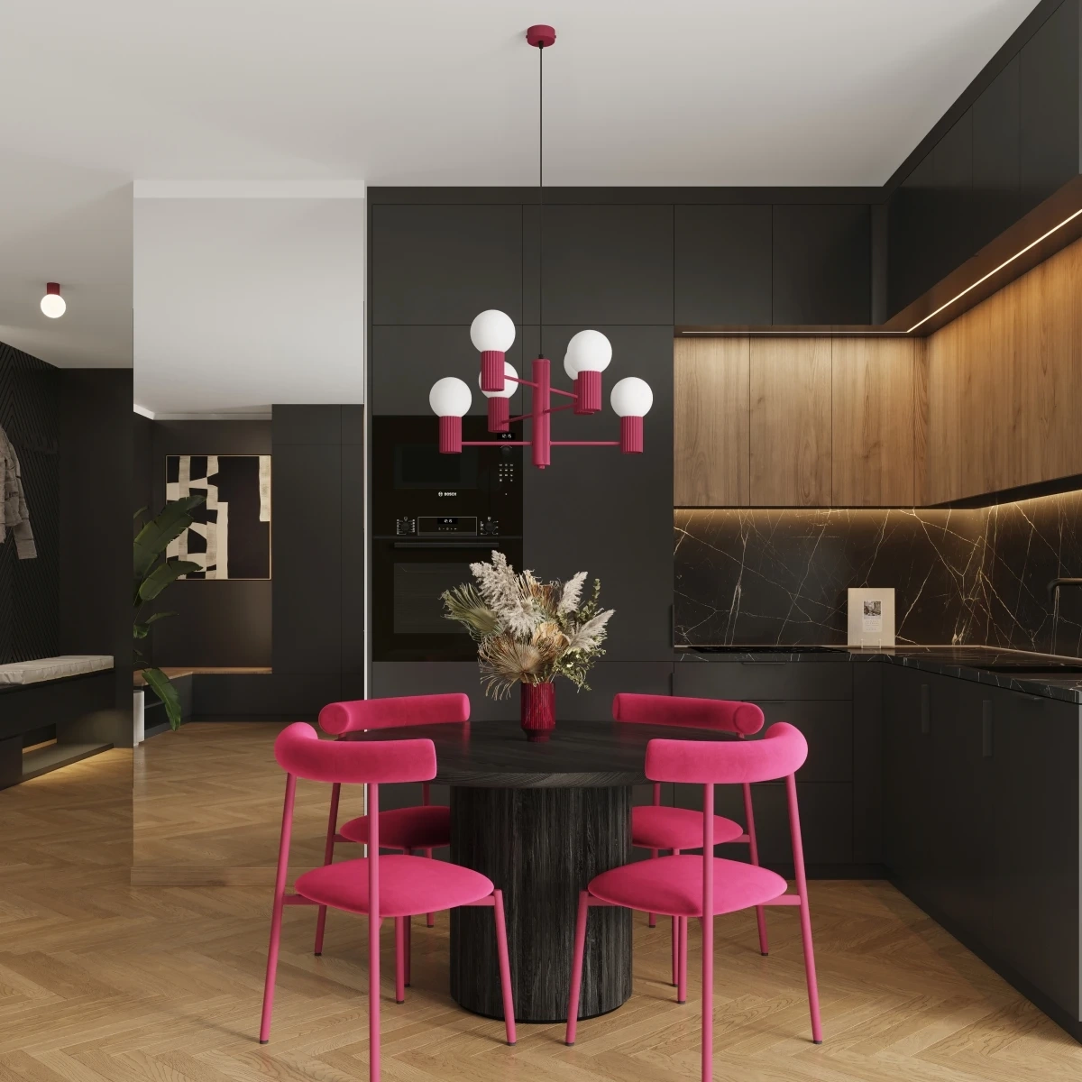 Candelabru HALO 6 burgundy